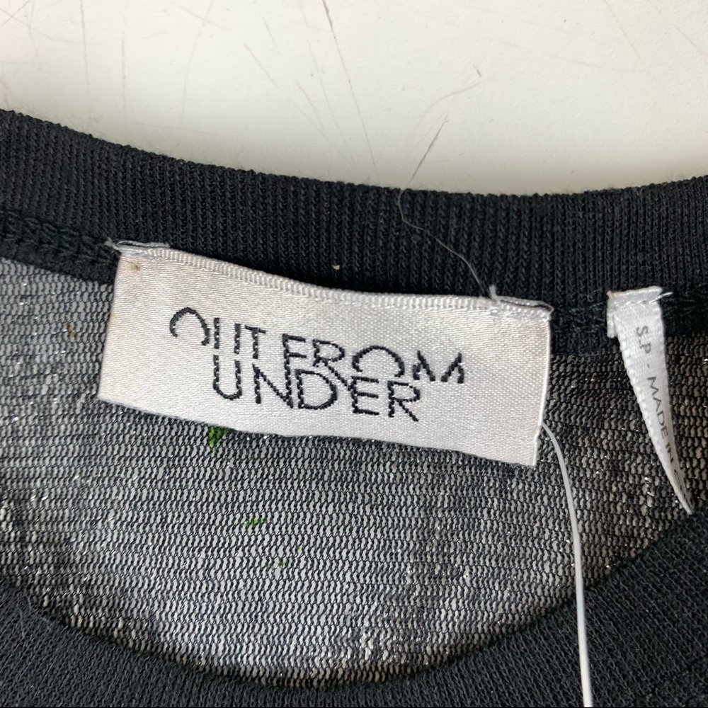 SOLD - URBAN Outfitters Out From Under Sheer Black Sparkle Top size Small - Picture 2 of 9